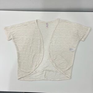 Girls open front short sleeve shrug cardigan, textured, lightweight